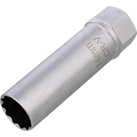 VASO PARA BUJIAS 14mm 12 CARAS, 3/8"  Llave bujias 14mm de coche pared extra fina (1/3)