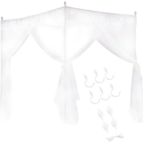 Princesse de luxe trois ouvertures latrales Rideau de lit Filet baldaquin Moustiquaire Literie L (1/4)