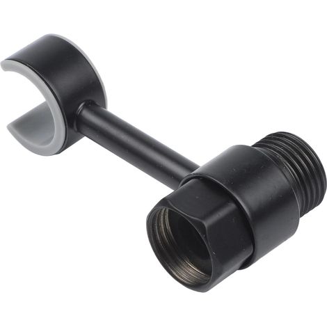 Support de douchette de toilette rotatif en acier inoxydable, support d'installation sans perçage pour douchette de bidet, fixation murale à angle réglable (noir) (1/5)