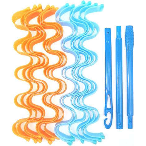 Kit de coiffure ondulée 12 pièces, fer à boucler Magic Water Wave, outil de bouclage spirale sans chaleur (1/5)