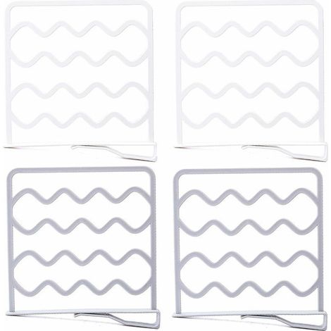 Divisores de estantes sin taladro, 4 piezas, divisor de estantería, separador de estantes para gabinetes, divisor de estantes de cocina, estante sin taladro para gabinetes, baños, cocinas y biblioteca