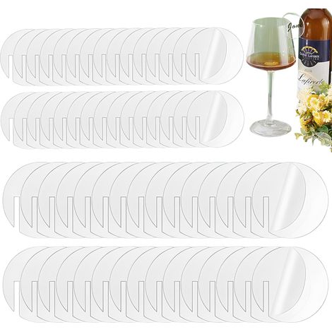 60 Pièces Fête Boisson Étiquette, Clair Marqueur De Boisson, Bricolage Acrylique Boisson Étiquette, Acrylique Cercle Boisson Étiquettes, Pour Flûtes à Champagne, Cocktails, Martini, Vin, Bar, Fête (1/5)