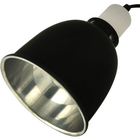 Portalámparas con pantalla para bombilla calefactora de cerámica UVB E27 de 75 W para terrario. (1/3)