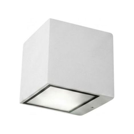 Applique moderno top light spa ap gx53 led ip54 alluminio vetro biemissione, finitura metallo bianco