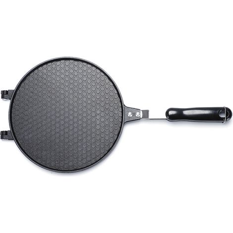 Un gaufrier non électrique avec une plaque de cuisson en alliage d'aluminium pour rouleaux de printemps, idéal pour préparer des gaufres croustillantes, des omelettes, des coupes glacées et des en-cas (1/5)