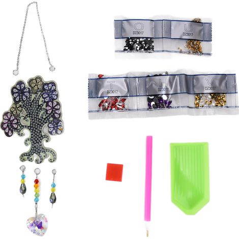 Arbre décoratif en strass coloré, peinture DIY intéressante, décoration maison cadeau. (1/5)