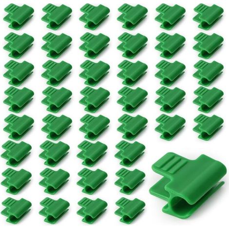 50 Pièces Pinces Fixations pour Serre 11mm, Clip de Film de Serre, Pince à Effet de Serre, Clip pour Tige de Tube de Serre, Clip Cerceau Tunnel de Filet en Plastique, pour Serres, Cadre, Abris (1/4)