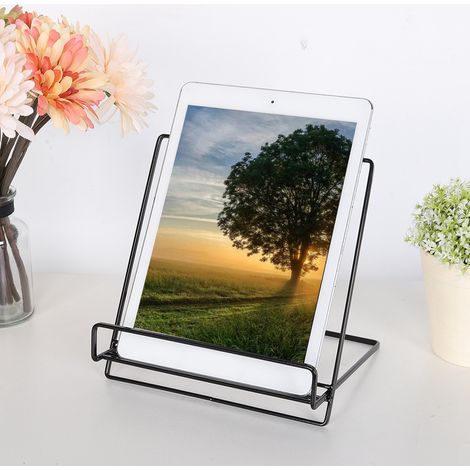 Innovatives Tischregal aus Eisen mit Bücherständer, Tablet-Computer-Ständer, Heimdekoration (Schwarz) (1/5)