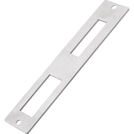 1 Plaque de Gâche Plate de Porte en Acier Inoxydable 172mm x 33,7mm pour Poignée de Porte Pêne Dormant Plaques de Gâche de Sécurité Porte Ouvre-porte électrique Argent (entièrement Fermé) (1/5)