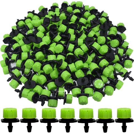 200 Goutteur Irrigation, Réglable 360 Degrés, Raccord 1/4 Pouce, Pour Jardin Serre Potager
