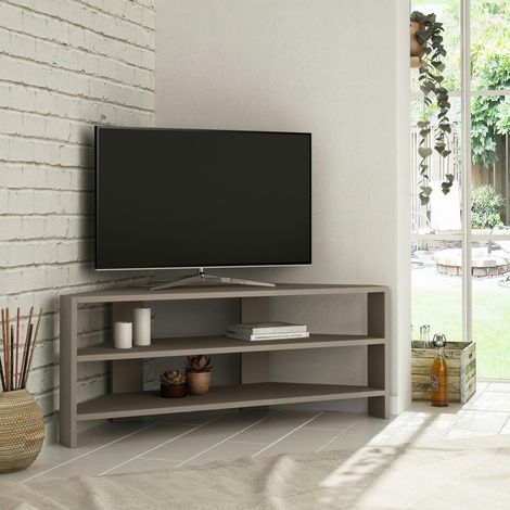 Meuble TV d'angle rangements ouverts - finition moka MARFA (1/3)