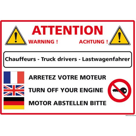 PANNEAU SIGNALISATION CHAUFFEURS (D0939) - Adhésif - 105 x 75 mm