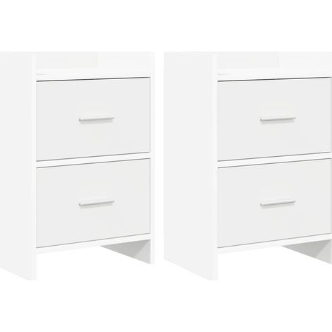 Comodini 2 pz Bianco 40 x 30 x 60 cm Legno ingegnerizzato vidaXL (1/5)
