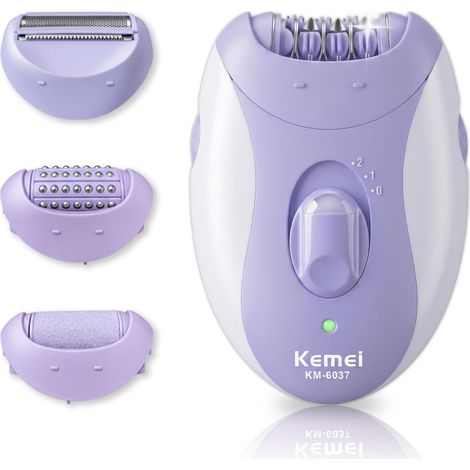 6037 Épilateur 4-en-1 pour Femme, Lames Inox, Mauve Maillot 4 Têtes (1/5)