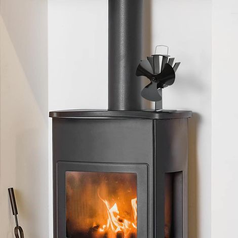 51240 vidaXL Heat Powered Stove Fan 3 Blades Black (1/5)