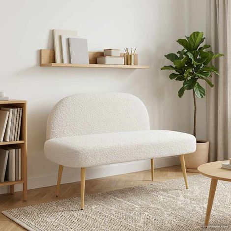 vidaXL Panchina imbottita con schienale Crema 110 x 60 x 76 cm