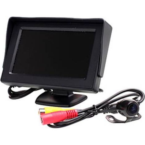 TRADE SHOP - Kit Monitor Lcd Tft 4.3 Video Auto Camper Con Telecamera Retromarcia Parcheggio -