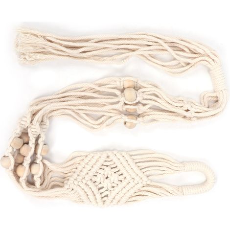 Suspension pour plantes en corde de coton à motif losanges avec 12 perles, support pour pot de fleurs suspendu, décoration intérieure (1/5)