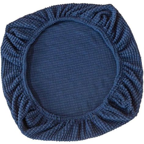 Housse extensible pour chaise de bureau pivotante, bleu foncé (1/4)
