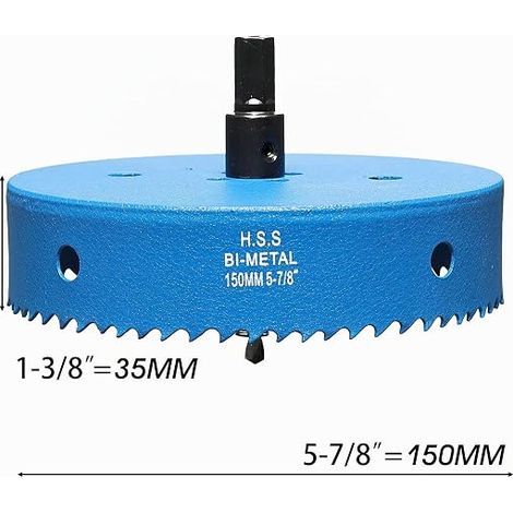Hole Saw 150 mm, M42 HSS Hole Saw with Centre Drill Bit for Drill for Iron, Aluminum, Wood, Drywall, Pipe, Fibreboard (1/3)