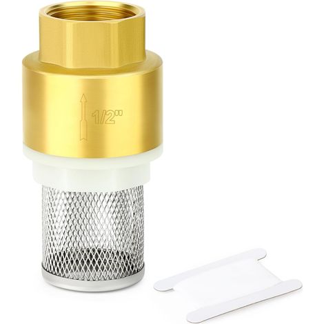 1pièces Valve de pied en laiton avec filtre 1/2" clapets de non-retour filetage femelle, pour pompe à eau, Irrigation, système de tuyauterie industrielle (1/5)
