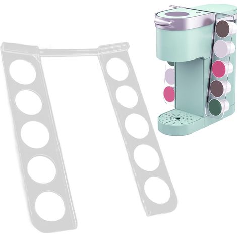 Aufbewahrungsgestell für K-Cup-Kapseln und Kapselhalter auf jeder Seite der Kaffeemaschine. (1/5)