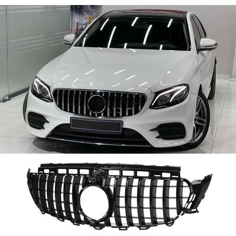 Fahrzeugmodifikation 17-20: Kühlergrill im GT-Stil (Vor-Facelift) für Mercedes-Benz E-Klasse W213 mit Sensoröffnungen, komplett schwarz (übergroß) (übergewichtig) (1/5)