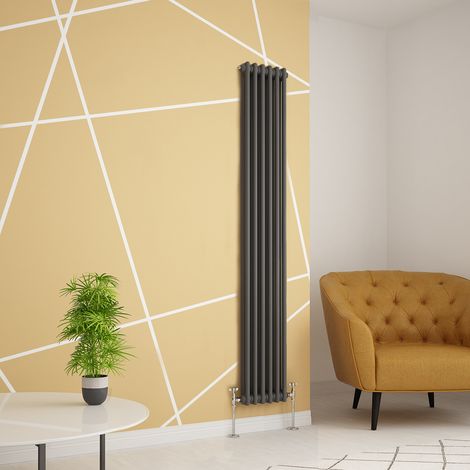 WarmeHaus Traditional Radiator Anthracite Double Panel 1800x290mm