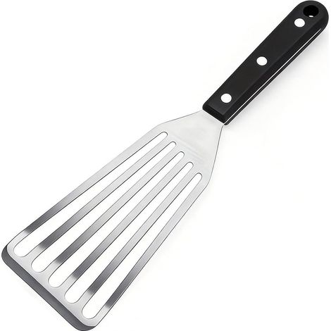 Spatule Inox Cuisine 31.7 cm, Petite Spatule à Poisson, Spatule Cuisine Inox Ajourée pour Retourner Filets et Viandes, Ustensile Cuisine Résistant avec Manche Ergonomique Antidérapant (1/5)