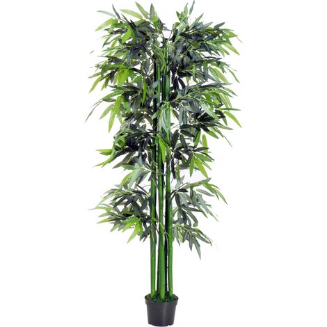 Outsunny Pianta di Bambù Artificiale da 180cm Decorazione per Casa e Ufficio