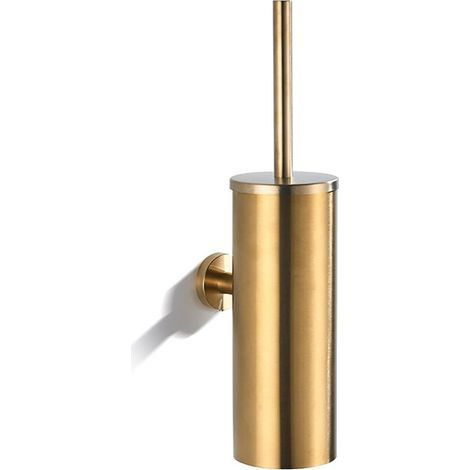 Brosse WC suspendue en acier inoxydable doré avec support (1/5)