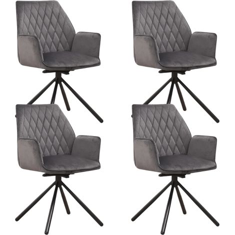 Set mit 4 drehbaren Esszimmerstühlen Novan Anthrazit Samt – 180° (1/5)