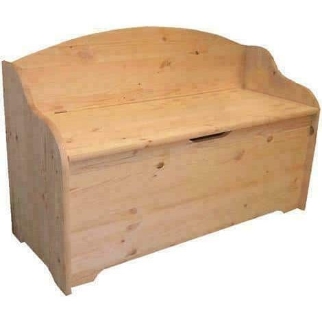 CASSAPANCA BAULE PANCA CON SCHIENALE LEGNO DI PINO NATURALE 100x40x61 CM 075