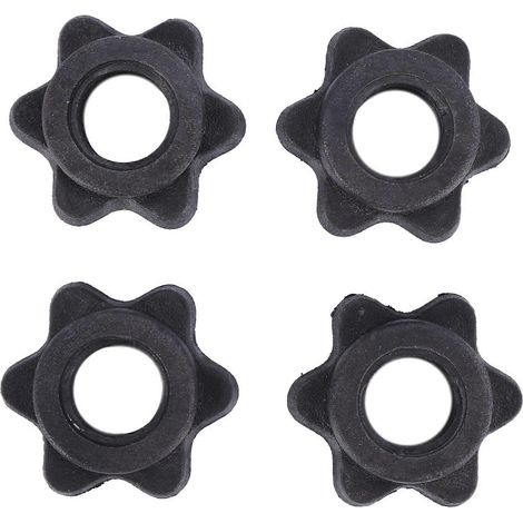 2 paires d'écrous hexagonaux pour haltères, écrous pour barres d'haltères, colliers de serrage pour barres d'haltères et haltères d'entraînement sportif (1/5)