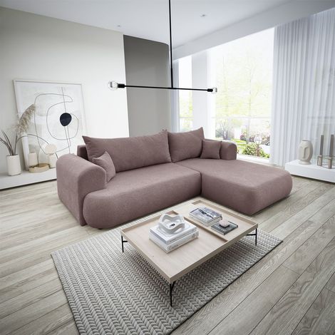 Ecksofa Schlafsofa ANIKE Stoff Now or Never Altrosa Ottomane Rechts (1/5)