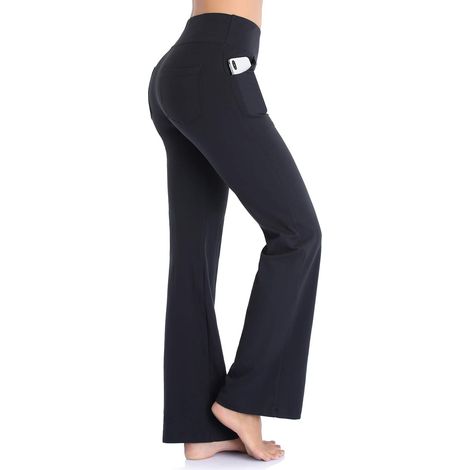 1 Legging évasé,taille haute,poches latérales,ceinture élastique,sport et travail,femme (1/5)