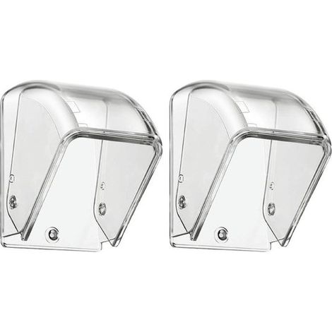 Funda para timbre - Carcasa protectora para timbre - Protección para exteriores - Diseño resistente a la intemperie - 2 piezas - Transparente (1/5)