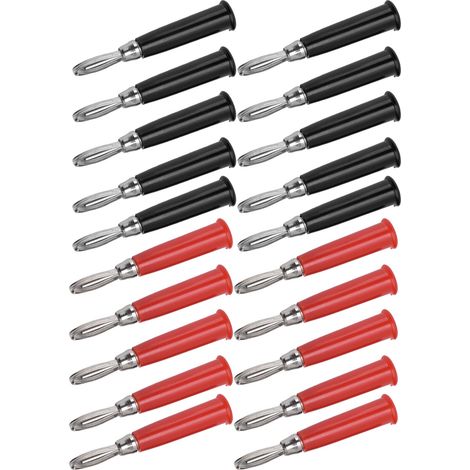 20 Paires Connecteurs Banane M5 Fileté Fiches Cuivre pour Câble Enceinte 4mm Sonde Multimètre (1/5)