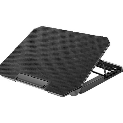 Laptop-Lüfter, geeignet für Laptops von 10 bis 15,6 Zoll, mit 4-facher Höhenverstellung der Lüfterstärke und zwei U-förmigen Anschlüssen.