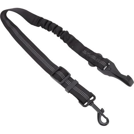 Ceinture de sécurité pour chien, réglable, réfléchissante, ultra-résistante à la traction, laisse de sécurité noire pour la voiture et les promenades. (1/5)