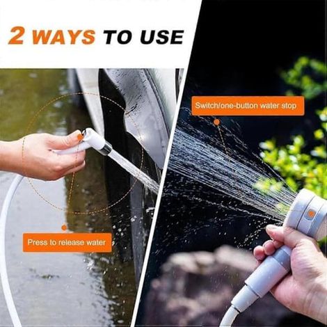 Pompe de douche de camping rechargeable - Débit réglable pour les voyages