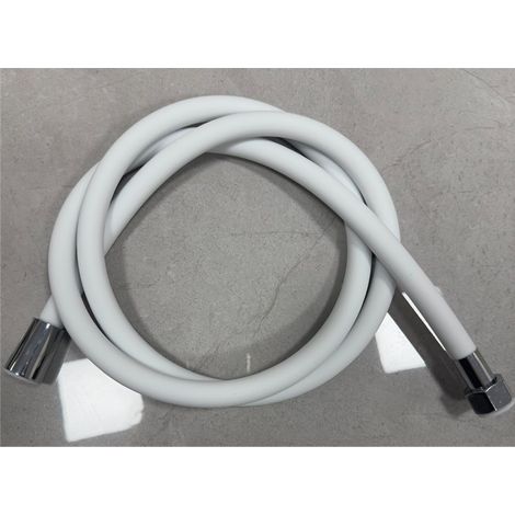 Flexible de douche blanc 1,5 m tube silicone double couche flexible raccords écrous acier inoxydable anti-fuite installation facile salle de bain universelle (1/5)