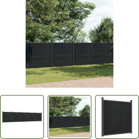 vidaXL WPC-Zaun -  Zaunelement Grau 872x186 cm WPC