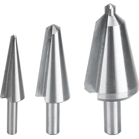 16–30 mm / 5–20 mm / 3–14 mm HSS-Kegelbohrer-Set mit Stufenbohrer und Kegelfasenfräser