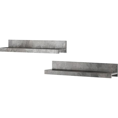 Set di 2 mensole da parete colore grigio effetto ardesia. Collezione BOMBAY.