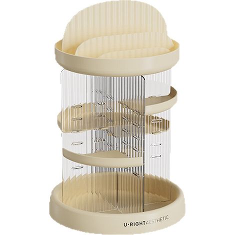 Organisateur maquillage rotatif, rangement cosmétiques transparent multi niveaux (1/5)