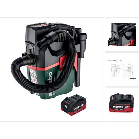 Metabo AS 18 L PC Aspirador compacto sin cable 18 V 6 l IPX4 clase de polvo L en seco y húmedo + 1x batería recargable 5,5 Ah - sin cargador (1/5)