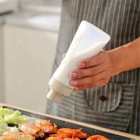 Bouteille d'assaisonnement pour la cuisine, bouteille d'assaisonnement pour barbecue, bouteille en poudre AWhite (1/5)