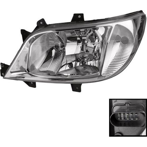 Faros delanteros izquierdo carrocería minibús Mercedes Sprinter furgón de muelle, ajuste eléctrico 2001-2007