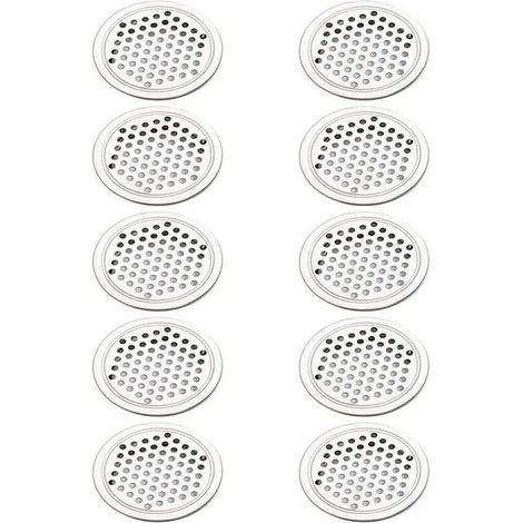 pair 20 Pièces Grille Aeration Ronde Inox Grille de Ventilation Aeration Couvercle Cercle pour Armoire Placard Air évacué Grille d'évacuation Ventilation pour Cuisine Meubles Bouche Aération (53mm)